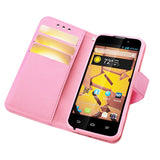 REIKO ZTE WARP 4G 3-IN-1 WALLET CASE IN HOT PINK