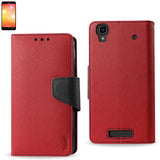 REIKO ZTE MAX 3-IN-1 WALLET CASE IN RED
