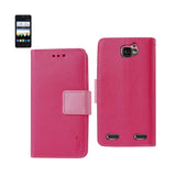 REIKO ZTE SONATA 2 3-IN-1 WALLET CASE IN HOT PINK
