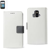 REIKO ZTE SONATA 4G 3-IN-1 WALLET CASE IN WHITE