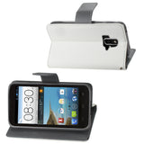 REIKO ZTE SONATA 4G 3-IN-1 WALLET CASE IN WHITE