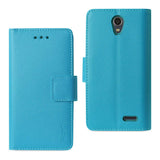 REIKO ZTE MAVEN 2/ CHAPEL/ AVID TRID (Z831) WALLET CASE WITH INNER ZEBRA PRINT IN BLUE