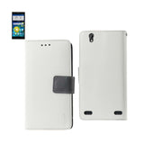 REIKO ZTE LEVER 3-IN-1 WALLET CASE IN WHITE