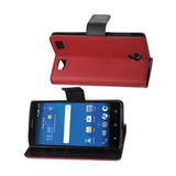 REIKO ZTE ZMAX 2 3-IN-1 WALLET CASE IN RED