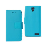 REIKO ZTE GRAND X3 WALLET CASE WITH INNER ZEBRA PRINT IN BLUE