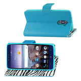 REIKO ZTE GRAND X MAX 2 WALLET CASE WITH INNER ZEBRA PRINT IN BLUE