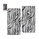 REIKO IPHONE 6 PLUS 3-IN-1 ANIMAL ZEBRA PRINT WALLET CASE IN BLACK