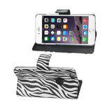 REIKO IPHONE 6 PLUS 3-IN-1 ANIMAL ZEBRA PRINT WALLET CASE IN BLACK