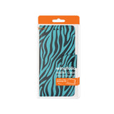 REIKO IPHONE 6 PLUS 3-IN-1 ANIMAL ZEBRA PRINT WALLET CASE IN BLUE