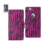 REIKO IPHONE 6 PLUS 3-IN-1 ANIMAL ZEBRA PRINT WALLET CASE IN HOT PINK