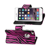 REIKO IPHONE 6 PLUS 3-IN-1 ANIMAL ZEBRA PRINT WALLET CASE IN HOT PINK