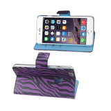 REIKO IPHONE 6 PLUS 3-IN-1 ANIMAL ZEBRA PRINT WALLET CASE IN PURPLE