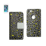 REIKO IPHONE SE/ 5S/ 5 3-IN-1 ANIMAL LEOPARD PRINT WALLET CASE IN SILVER
