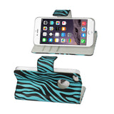 REIKO IPHONE SE/ 5S/ 5 3-IN-1 ANIMAL ZEBRA PRINT WALLET CASE IN BLUE