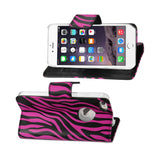 REIKO IPHONE SE/ 5S/ 5 3-IN-1 ANIMAL ZEBRA PRINT WALLET CASE IN HOT PINK