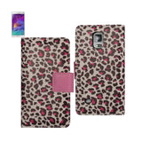 REIKO SAMSUNG GALAXY NOTE 4 3-IN-1 ANIMAL LEOPARD PRINT WALLET CASE IN HOT PINK
