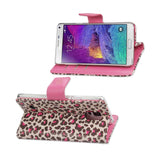 REIKO SAMSUNG GALAXY NOTE 4 3-IN-1 ANIMAL LEOPARD PRINT WALLET CASE IN HOT PINK