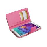 REIKO SAMSUNG GALAXY NOTE 4 3-IN-1 ANIMAL LEOPARD PRINT WALLET CASE IN HOT PINK