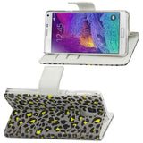 REIKO SAMSUNG GALAXY NOTE 4 3-IN-1 ANIMAL LEOPARD PRINT WALLET CASE IN SILVER
