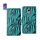 REIKO SAMSUNG GALAXY NOTE 4 3-IN-1 ANIMAL ZEBRA PRINT WALLET CASE IN BLUE