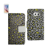 REIKO SAMSUNG GALAXY S6 3-IN-1 ANIMAL LEOPARD PRINT WALLET CASE IN SILVER