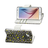 REIKO SAMSUNG GALAXY S6 3-IN-1 ANIMAL LEOPARD PRINT WALLET CASE IN SILVER