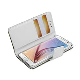 REIKO SAMSUNG GALAXY S6 3-IN-1 ANIMAL LEOPARD PRINT WALLET CASE IN SILVER