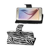 REIKO SAMSUNG GALAXY S6 EDGE 3-IN-1 ANIMAL ZEBRA PRINT WALLET CASE IN BLACK