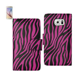 REIKO SAMSUNG GALAXY S6 EDGE 3-IN-1 ANIMAL ZEBRA PRINT WALLET CASE IN HOT PINK