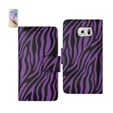 REIKO SAMSUNG GALAXY S6 EDGE 3-IN-1 ANIMAL ZEBRA PRINT WALLET CASE IN PURPLE