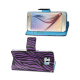 REIKO SAMSUNG GALAXY S6 EDGE 3-IN-1 ANIMAL ZEBRA PRINT WALLET CASE IN PURPLE