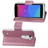 REIKO LG LEON RHOMBUS WALLET CASE IN HOT PINK