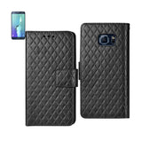 REIKO SAMSUNG GALAXY S6 EDGE PLUS RHOMBUS WALLET CASE IN BLACK