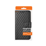 REIKO SAMSUNG GALAXY S6 EDGE PLUS RHOMBUS WALLET CASE IN BLACK