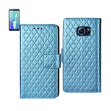 REIKO SAMSUNG GALAXY S6 EDGE PLUS RHOMBUS WALLET CASE IN BLUE