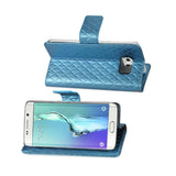 REIKO SAMSUNG GALAXY S6 EDGE PLUS RHOMBUS WALLET CASE IN BLUE