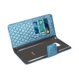 REIKO SAMSUNG GALAXY S6 EDGE PLUS RHOMBUS WALLET CASE IN BLUE