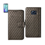 REIKO SAMSUNG GALAXY S6 EDGE PLUS RHOMBUS WALLET CASE IN BROWN