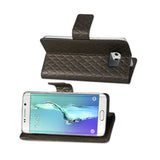 REIKO SAMSUNG GALAXY S6 EDGE PLUS RHOMBUS WALLET CASE IN BROWN
