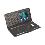 REIKO SAMSUNG GALAXY S6 EDGE PLUS RHOMBUS WALLET CASE IN BROWN