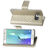 REIKO SAMSUNG GALAXY S6 EDGE PLUS RHOMBUS WALLET CASE IN CHAMPAGNE