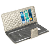 REIKO SAMSUNG GALAXY S6 EDGE PLUS RHOMBUS WALLET CASE IN CHAMPAGNE