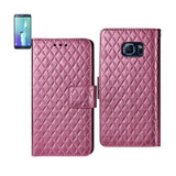 REIKO SAMSUNG GALAXY S6 EDGE PLUS RHOMBUS WALLET CASE IN HOT PINK