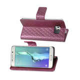REIKO SAMSUNG GALAXY S6 EDGE PLUS RHOMBUS WALLET CASE IN HOT PINK