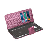 REIKO SAMSUNG GALAXY S6 EDGE PLUS RHOMBUS WALLET CASE IN HOT PINK