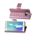 REIKO SAMSUNG GALAXY S6 EDGE PLUS RHOMBUS WALLET CASE IN PINK