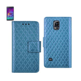 REIKO SAMSUNG GALAXY NOTE 4 RHOMBUS WALLET CASE IN BLUE