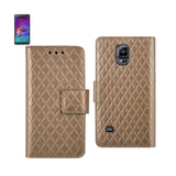 REIKO SAMSUNG GALAXY NOTE 4 RHOMBUS WALLET CASE IN CHAMPAGNE