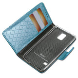 REIKO SAMSUNG GALAXY S5 RHOMBUS WALLET CASE IN BLUE