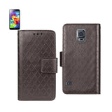 REIKO SAMSUNG GALAXY S5 RHOMBUS WALLET CASE IN BROWN